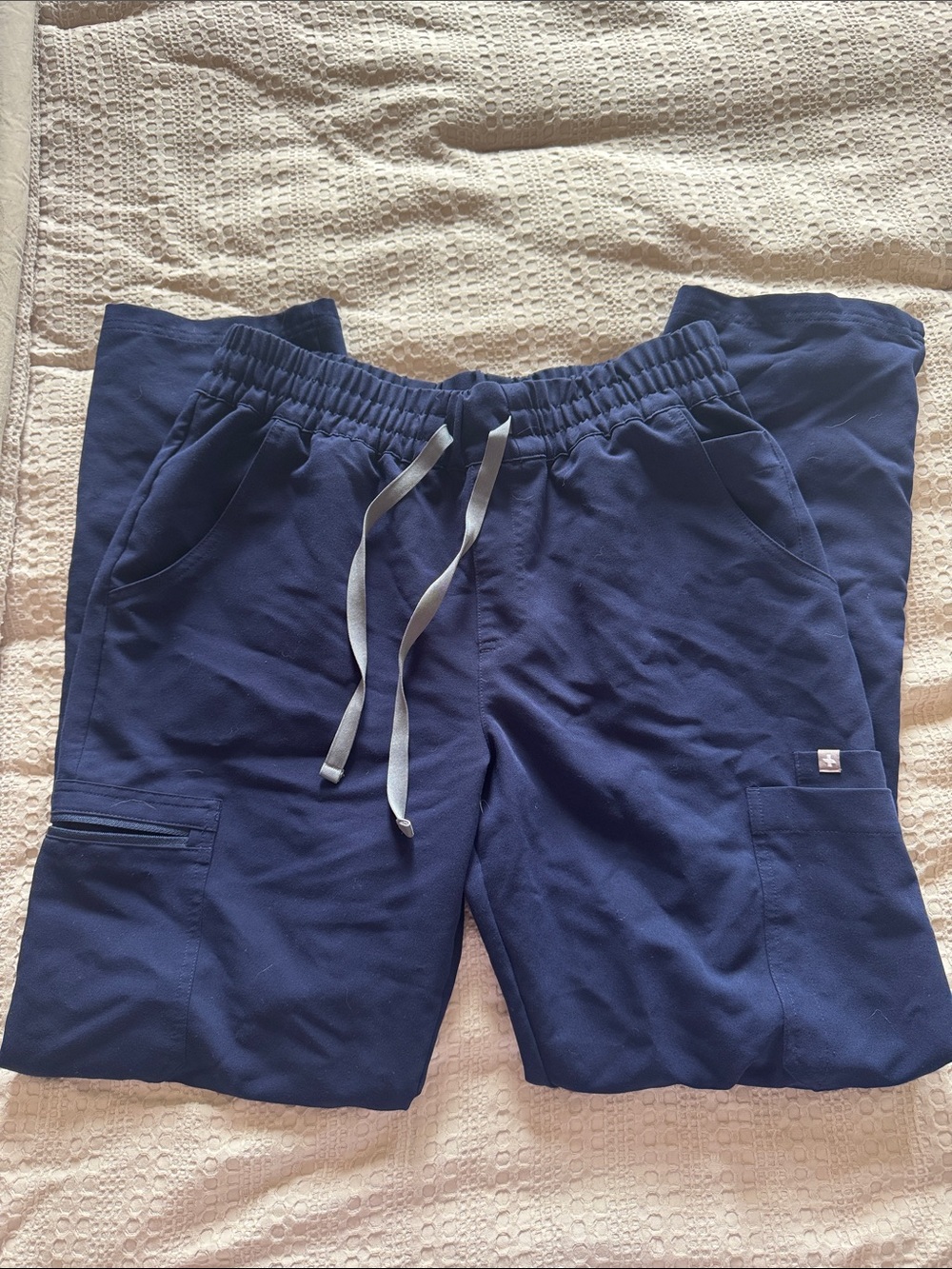 Figs Navy Drawstring Cargo scrub pants